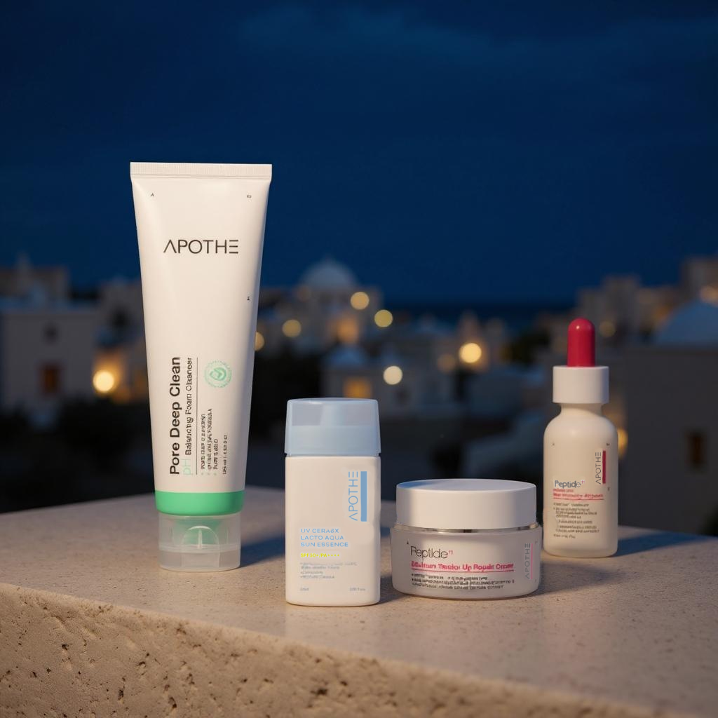 APOTHE rutina completă,Anti-aging, curățare, Hidratare și lifting+ protecție Solară