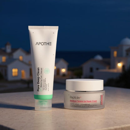 Spumă de Curățare profundă și Cremp Anti-aging avansată + Hidratare 24h